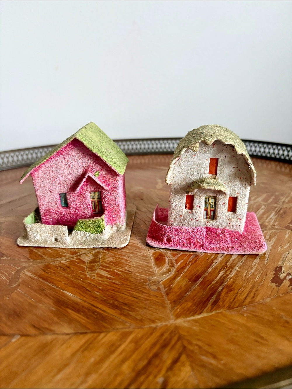 Vintage Putz Christmas Village Houses - Made in Japan